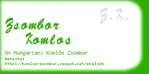 zsombor komlos business card