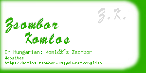 zsombor komlos business card